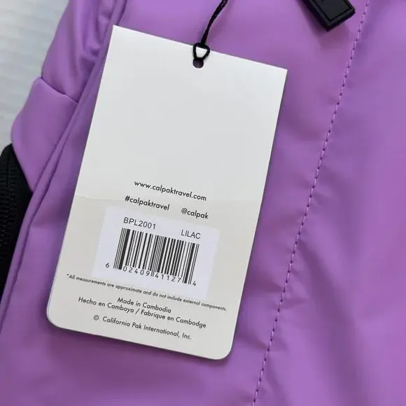 Calpak Luka Laptop Backpack Padded Travel Work School Bag Luggage Lilac Purple - Picture 4 of 7